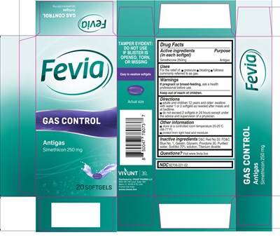 Bottle (Editable   Box Fevia Simethicon 250 mg X 20 Softgels 001)